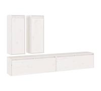4x Solid Wood Pine TV Cabinets Wall Mounted Shelf Stand Multi Colours vidaXL