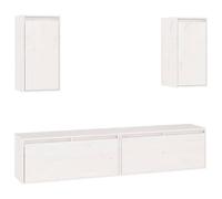 4x Solid Wood Pine TV Cabinets Wall Mounted Shelf Stand Multi Colours vidaXL