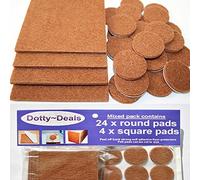 4x square & 24x round self adhesive felt floor protector pads.
