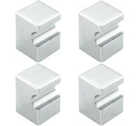 4x Square Cupboard Door Knob 18 x 18mm 25mm Projection Polished Chrome
