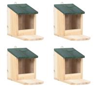 4x Squirrel Houses Solid Fir Wood Outdoor Nesting Boxes Garden Wildlife Homes
