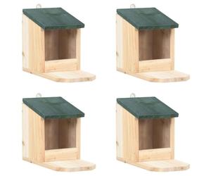 4x Squirrel Houses Solid Fir Wood Outdoor Nesting Boxes Garden Wildlife Homes