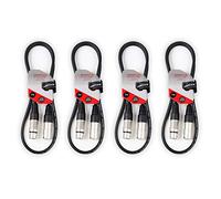 4x Stagecore Female XLR - Male XLR Microphone Cable Lead 1m Black