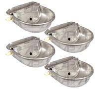 4x Stainless Steel Water Trough Bowl Automatic Drinking Drinker Dog Horse Sheep