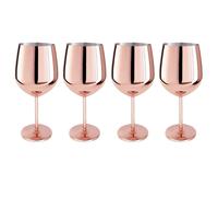 4x Stainless Steel Wine Glass Copper 400 ml Wine Cup Red White