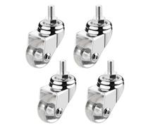 4x Stem Castor Wheel 35mm,Swivel Stem Casters PU Mute Castors,Threaded Rod M8x15mm|M10x15mm,Moving Caster Wheels With Brake,Trolley Wheels, Loading 25KG(4 Swivel,M10*15mm)