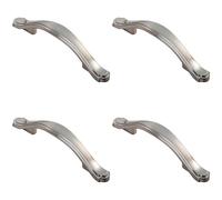 4x Stepped Edge Cupboard Bow Pull Handle 76mm Fixing Centres Satin Nickel