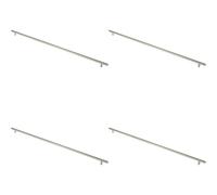 4x Straight T Bar Pull Handle 1800 x 30mm 1630mm Fixing Centres Satin Steel