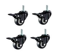 4X Swivel Caster Wheels HeavyDuty Polyurethane Casters M8/M10/M12 Black Wheels Ideal for Hotels Restaurants Offices Homes Smooth Movement & Durability