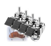 4X Swivel Casters, 35mm Replacement Wheels, Transparent Rubber, M8x15mm & M10x15mm, M8x25mm & M10x25mm Threaded Stem, Durable, Easy-Move Furniture Casters