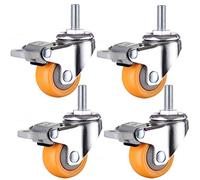 4x Swivel Castor Wheel,Furniture Caster,1/1.25/1.5/2 inch,Threaded Mounting Rod,For the Movement of Furniture and Equipment (Brake 1.25inch)