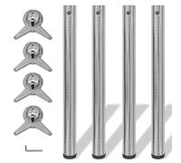 vidaXL 4x Table Legs Brushed Nickel 710mm Height Adjustable Feet Replacement