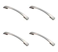 4x Tapered Pull Handle 172 x 16mm 1 28mm Fixing Centres Satin Nickel Curved Bow