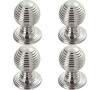 4x Textured Reeded Ball Cupboard Door Knob 23mm Dia Polished Chrome Handle