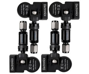 4x Tire Pressure Sensors TPMS Sensors Metal Valve Black for Suzuki Celerio 2019-