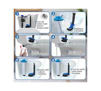 4X Toilet Tank Replacement Kit, Toilet Float Valve Replacement Kit 2 Inch Toilet Flapper,Front Mount Toilet Flush Handle