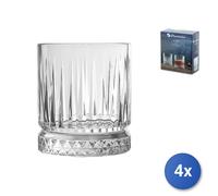 4X Transparent Glass Tumblers, Elysia, For Whisky, 21Cl