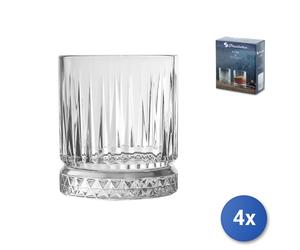 4X Transparent Glass Tumblers, Elysia, For Whisky, 21Cl