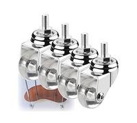 4X Transparent Rubber Swivel Wheels 35mm Replacement Caster Wheels M8 & M10 Threaded Stem for DIY Furniture Projects.