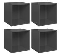 4x TV Cabinets High Gloss Grey Engineered Wood Unit Furniture Cabinet vidaXL