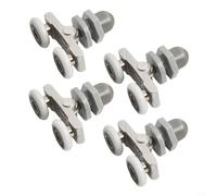 4x Twin Shower Door Rollers,with Nylon Wheels,Stainless Steel Bearings, Sliding Replacement,Runners for Bathroom Curved or Quadrant Shower Enclosures(25mm)