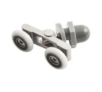 4x Twin Shower Door Rollers with Stainless Steel Micro-Bearing and Nylon Wheels, Sliding Replacement Parts for Curved or Quadrant Bathroom Showers(27mm)