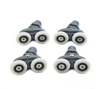 4x Twin Shower Door Rollers with Wheels, Sliders for 19/23/25/27 mm Diameter, Smooth Low-Noise Sliding, Plastic Nylon Stainless Steel Bearings for Straight or Curved(23mm)