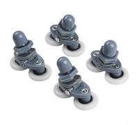 4x Twin Shower Door Rollers with Wheels, Sliders for 19/23/25/27 mm Diameter, Smooth Low-Noise Sliding, Plastic Nylon Stainless Steel Bearings for Straight or Curved(25mm)