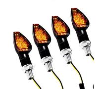 4X Universal Motorcycle 12 LED Turn Signal Indicator Light Amber Blinker E-mark 12V