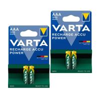 4x Varta AAA 1000mAh NiMH Rechargeable Batteries 1.2V Recharge Accu