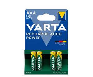 4x Varta AAA NiMH Rechargeable Batteries 1.2V 550mAh