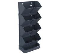 4x Vertical Garden Plant Set Anthracite Polypropylene Flower Pot Stand vidaXL