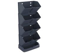 4x Vertical Garden Plant Set Anthracite Polypropylene Flower Pot Stand vidaXL