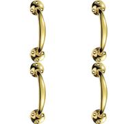 4x Victorian Bow Shaped Pull Handle 152mm Length 32mm Proj Polished Brass