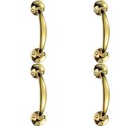 4x Victorian Bow Shaped Pull Handle 152mm Length 32mm Proj Polished Brass Loops Metallics One Size