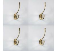 4x Victorian Hat & Coat Hook on Oval Backplate 64mm Projection Polished Brass