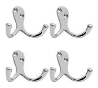 4x Victorian One Piece Double Bathroom Robe Hook 26mm Projection Polished Chrome