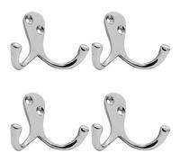 4x Victorian One Piece Double Bathroom Robe Hook 26mm Projection Polished Chrome Loops Multi One Size