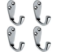 Loops 4x Victorian One Piece Single Bathroom Robe Hook 40mm Projection Polished Chrome Loops Multicolor