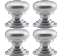 4x Victorian Round Cupboard Door Knob 38mm Dia Satin Chrome Cabinet Handle Loops Multi One Size