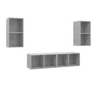 vidaXL Wall-mounted TV Cabinets Lowboard Chipboard Multi Colours - Set of 4