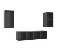 vidaXL 4x Wall Mounted TV Cabinets Concrete Grey Chipboard Indoor Furniture