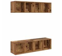4x Wall-mounted TV Cabinets TV Stand Lowboard Chipboard Multi Colours vidaXL