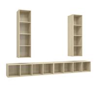 4x Wall-mounted TV Cabinets TV Stand Lowboard Chipboard Multi Colours vidaXL