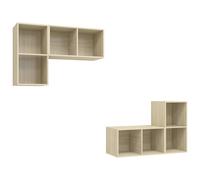 vidaXL TV Cabinet Set 4 pcs Old Wood 37 x 37 x 72 cm Engineered Wood