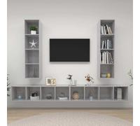 4x Wall-mounted TV Cabinets TV Stand Lowboard Chipboard Multi Colours vidaXL
