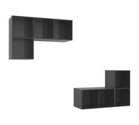 vidaXL TV Cabinet Set 4 pcs Old Wood 37 x 37 x 72 cm Engineered Wood