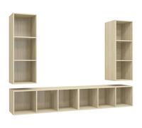 4x Wall-mounted TV Cabinets TV Stand Lowboard Chipboard Multi Colours vidaXL
