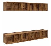 vidaXL TV Cabinet Set 4 pcs Old Wood 37 x 37 x 107 cm Engineered Wood
