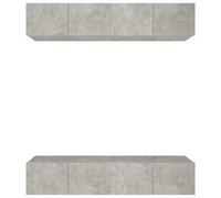 (Concrete grey, 100 x 30 x 30 cm (W x D x H)) vidaXL 4x Wall TV Cabinets Media Unit Furniture Multi Colours Multi Sizes